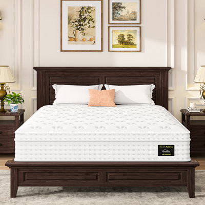 Grand matelas de 12 po avec mousse à mémoire de forme et ressorts ensachés pour le soulagement, ressorts ensachés individuellement, manipulation facile avec emballage équilibré, chambre blanche, mouvement réduit