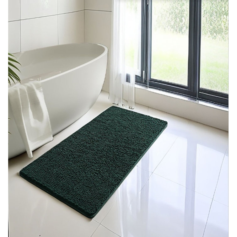 Chenille Bath Rug with Non-Slip Backing Hokku Designs