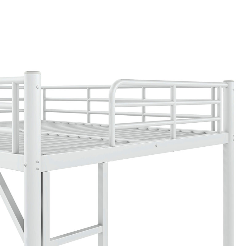 Lits peu encombrants, lit mezzanine double en métal blanc, style moderne pour la maison