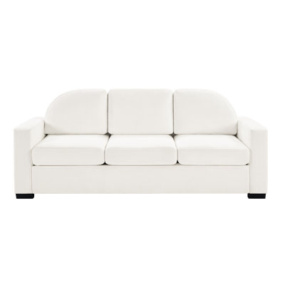 Modern 3-Seater Sofa With Ergonomic Curved Backrest, Deep Seat, High-Density Foam And Pocket Spring Cushions, Chenille Upholstery For Living Room Or Compact Spaces.