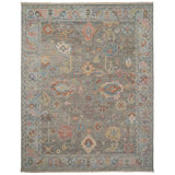 Hand Knotted Wool Oriental Area Rug in Black