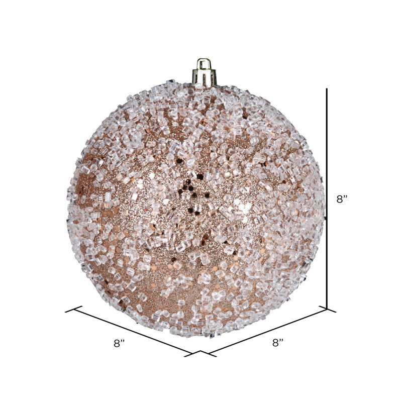 Ornement boule scintillante, Café latté, H 8 po x l 8 po x P 8 po, 1