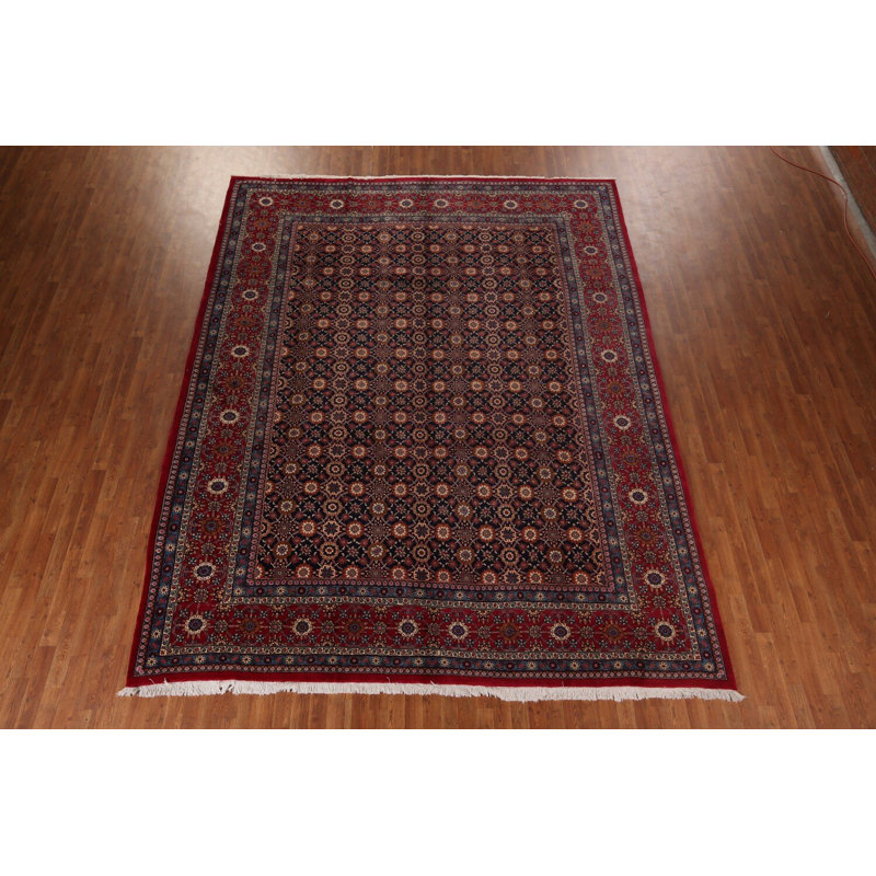 Tapis traditionnel bleu marine et rouge 10 x 13