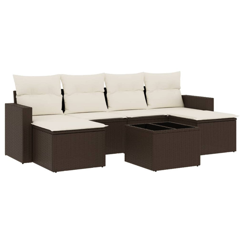 Ensemble de canapé de jardin Vidaxl brun, blanc crème