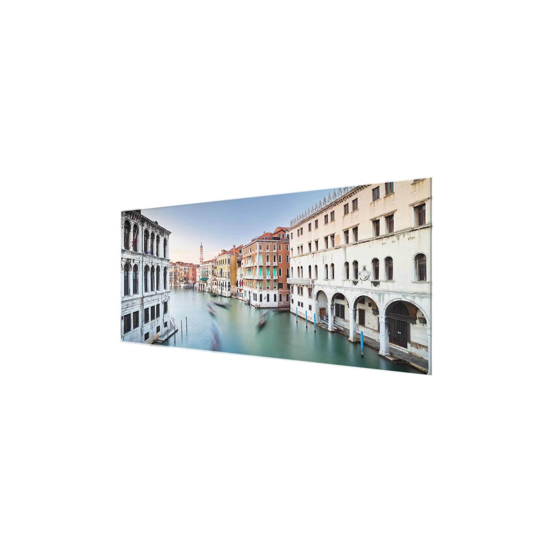 Glasbild Blick auf den Canal Grande von der Rialto-Brücke in Venedig