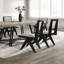Ensemble de salle à manger contemporain 7 pièces en bois d'hévéa noir avec 2 fauteuils et 4 chaises