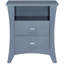 Table de chevet grise avec 2 tiroirs - coulisses en métal 24,8 po Large mobilier pratique