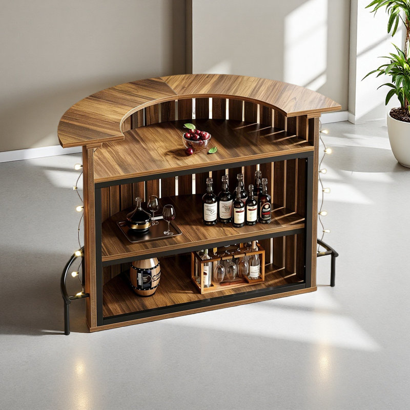 Stylish Bar Table,Arc-Shaped Bar Cabinet,Coffee Table