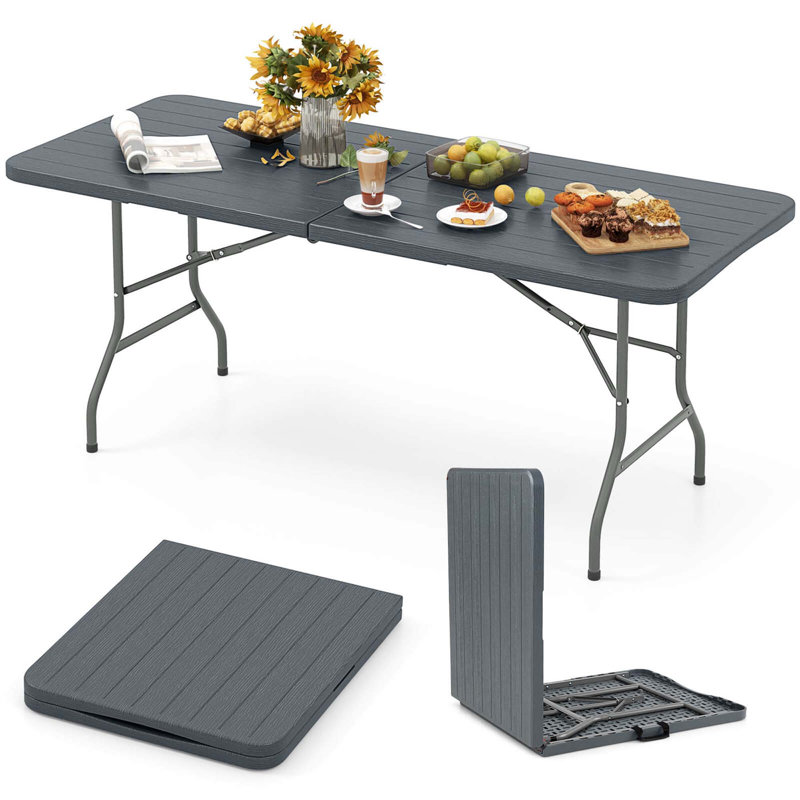 Table pliante portative 6 pi Costway, Gris