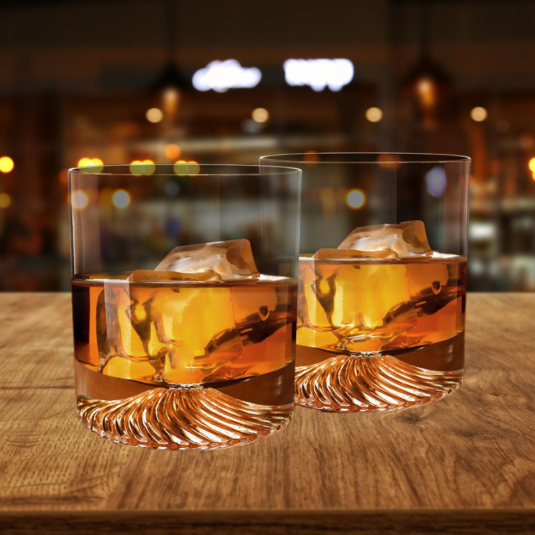 Whiskey Glass Set Of 2, Scotch Bourbon 10oz Crystal Whiskey