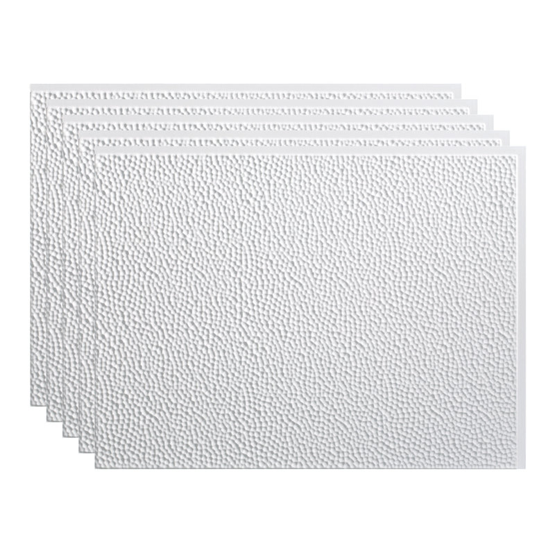 Ensemble de dosseret décoratif en vinyle 15 pieds carrés Hammered FASÄDE, Blanc brillant