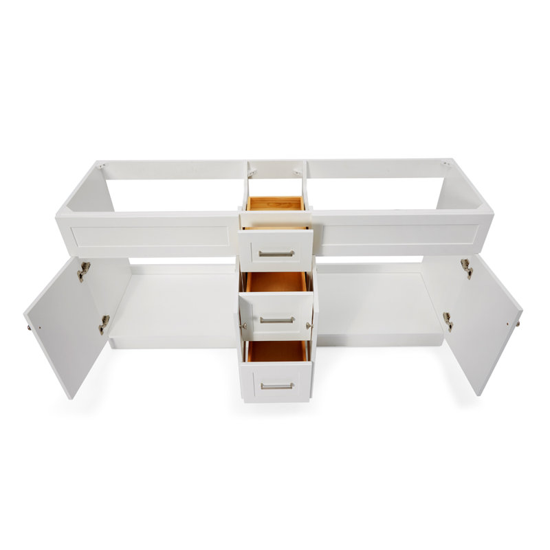 Base de meuble-lavabo double 72 po Hamlet, Blanc