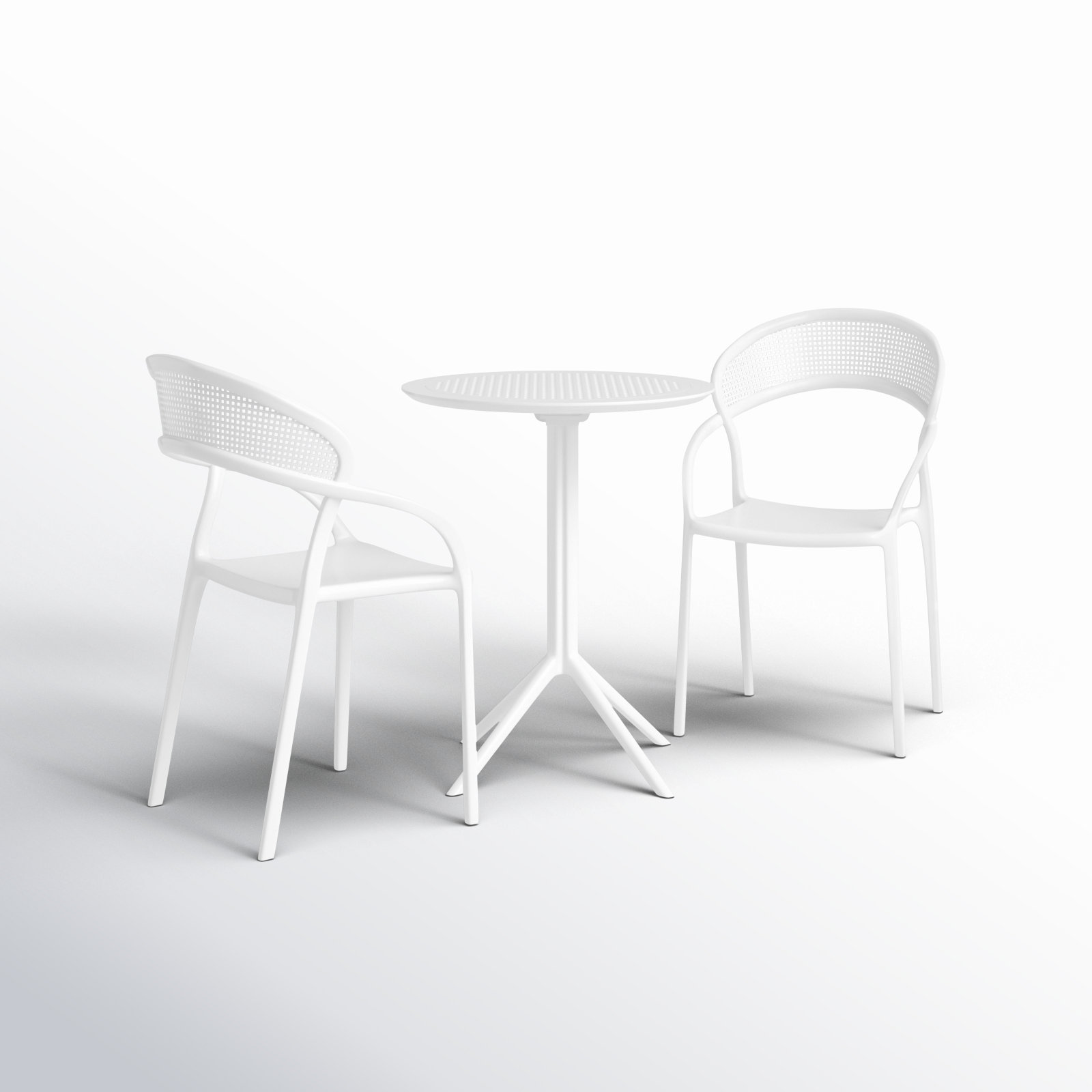 Farrah 24" Patio Bistro Set, White