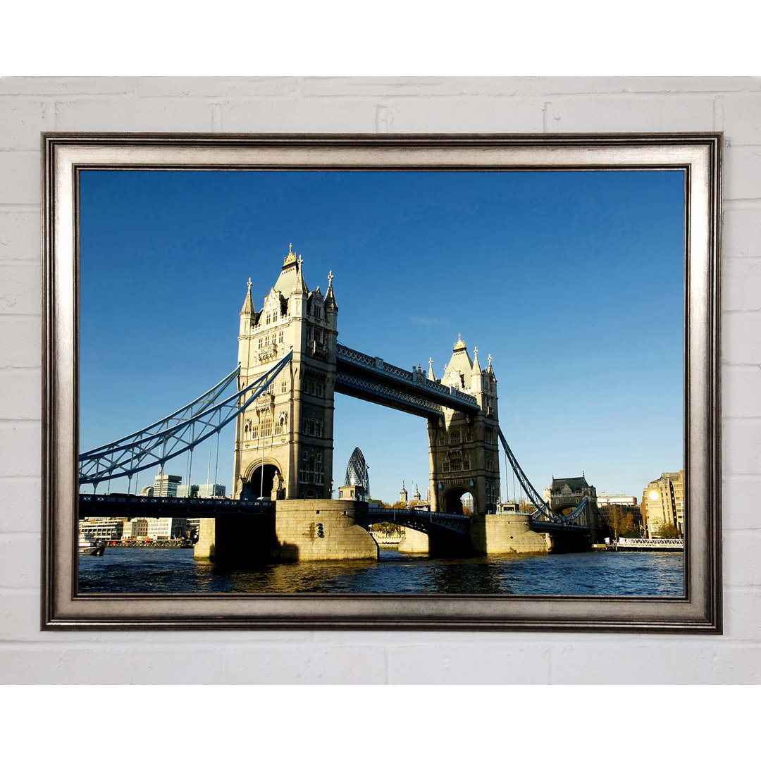 London Tower Bridge Blue Days - Einzelner Bilderrahmen Kunstdrucke