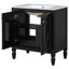 Meuble-lavabo 30 po avec lavabo, deux portes avec tablette, charnières de porte à fermeture en douceur, style rétro, noir, meubles-lavabos, meubles-lavabos
