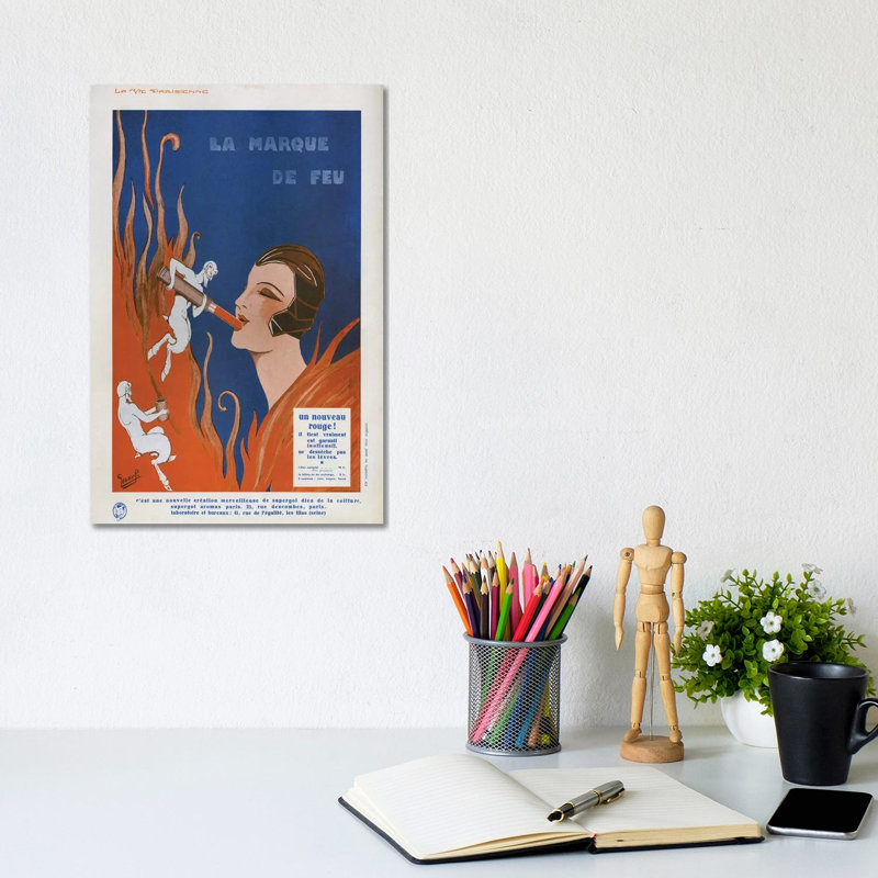 1910s La Marque de Feu Magazine 1 Piece Wall Art on Canvas, 20.32 cm H x 30.48 cm W, Canvas