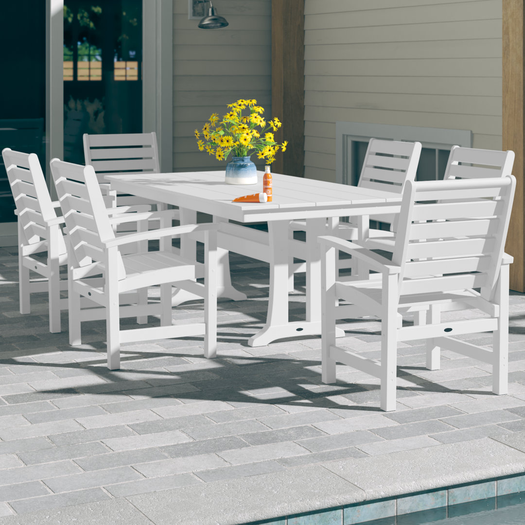Signature 7-Piece Farmhouse Dining Set with Trestle Legs POLYWOOD®