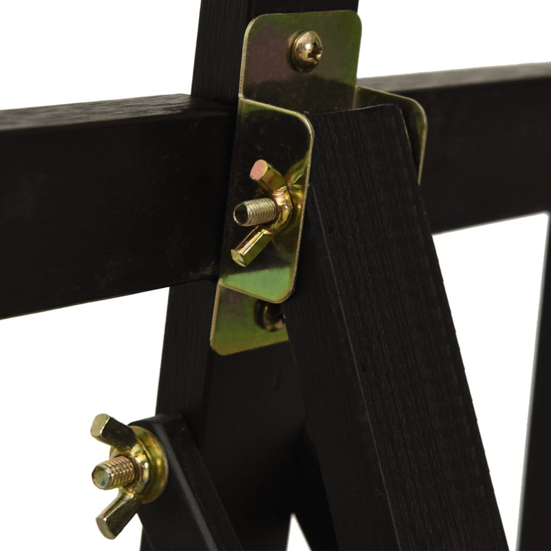 vidaXL Easel Stand 21.1x37.4x50.0" Solid Wood Pine, Black