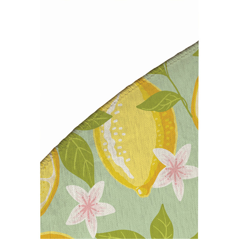 Tapis d'extérieur Lemons, Rond 5 pi