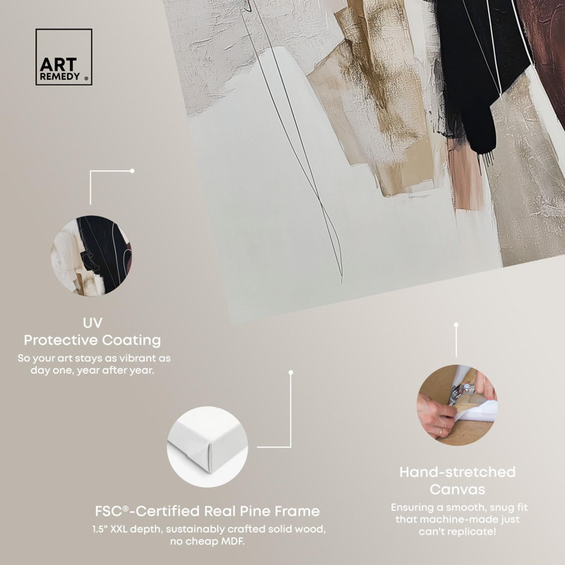 Impression sur toile «Smooth Brush III Boho Decor» par Art Remedy, H 24 po x l 16 po,  Toile tendue avec châssis