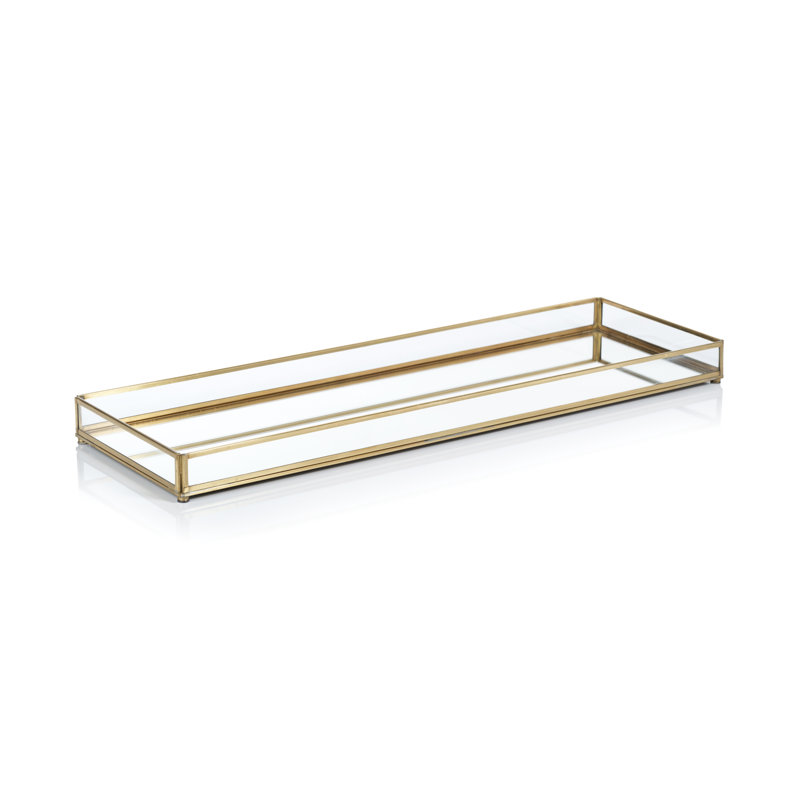 Plateau en verre / métal Cava, H 1,5 po x l 25 po x P 8 po
