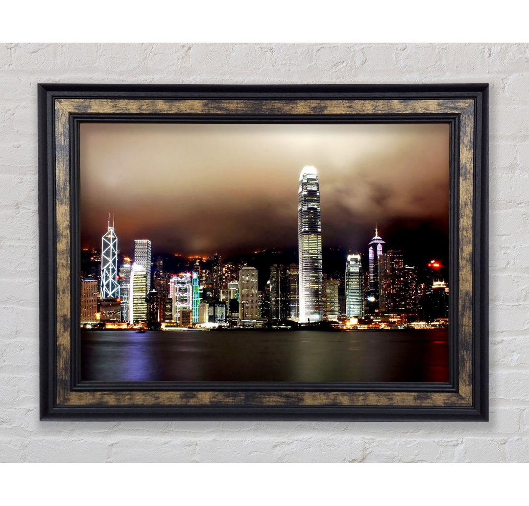 Hong Kong Harbour Brown - Einzelner Bilderrahmen Kunstdrucke