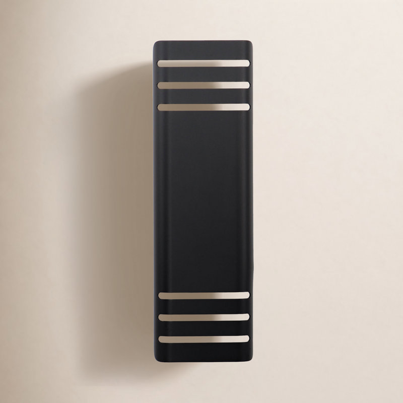 Mirha Aluminium LED Wall Light, Black, 20" H x 6.25" W x 3.25" D, 12