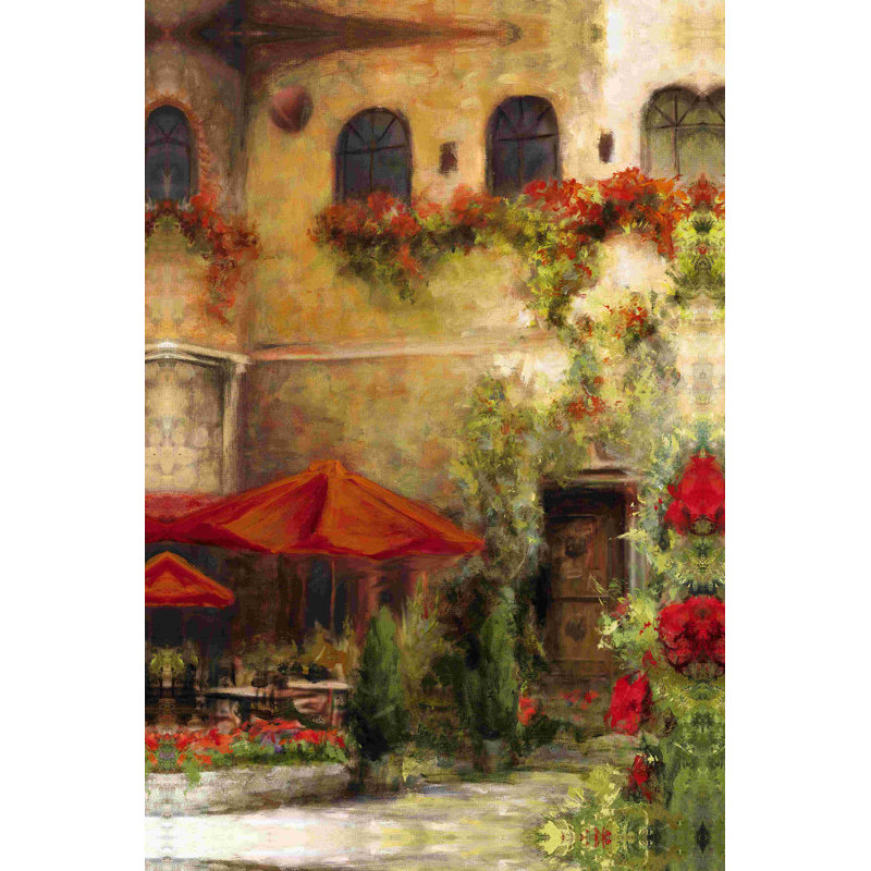 " Umbrella Flowers " Painting Print, 18" H x 12" W  