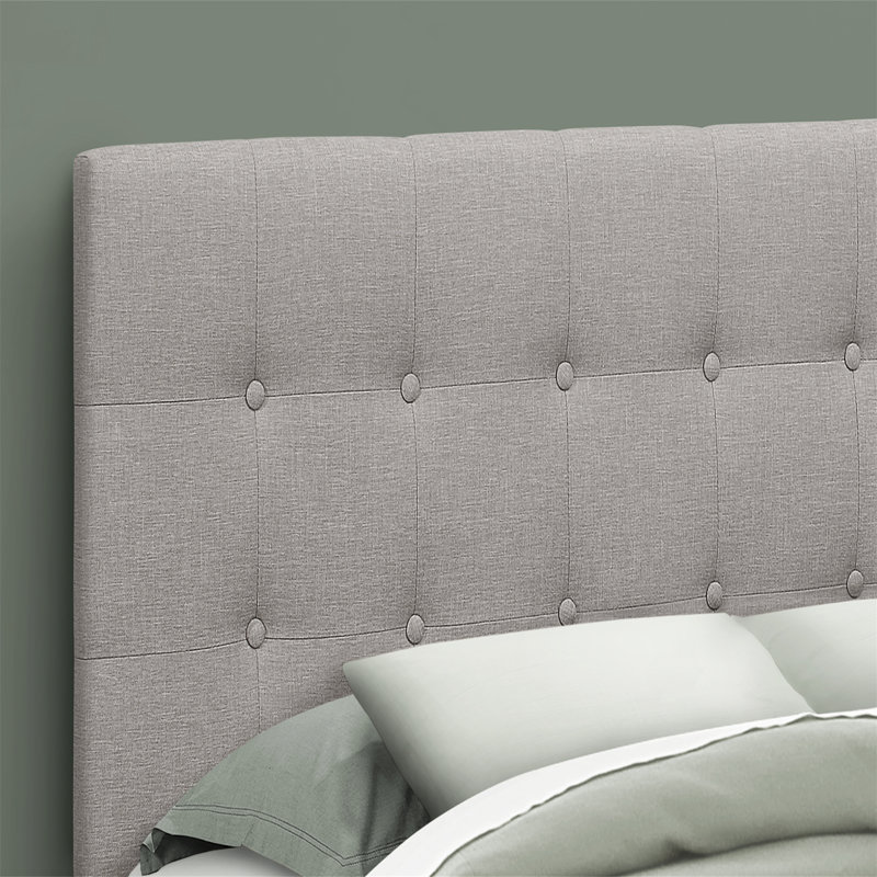 Upholstered Linen Panel Headboard, Queen, Gray