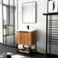 Armoire de salle de bain autoportante 24 po - contemporaine, lavabo en résine, meuble-lavabo spacieux avec évier de style contemporain, entrée silencieuse, option suffisante