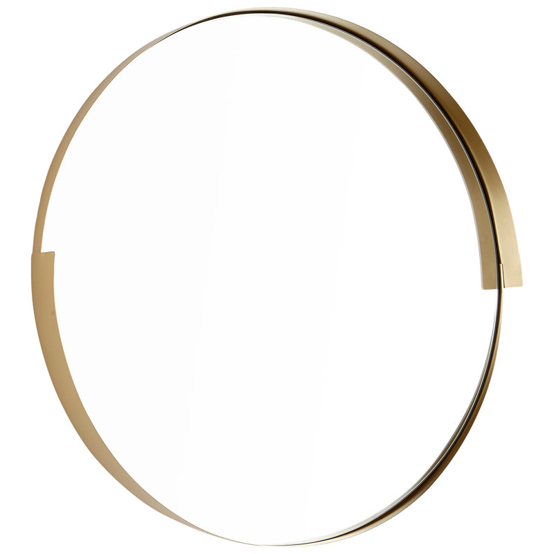 Gilded Metal Mirror, 23.25" H x 23.25" W