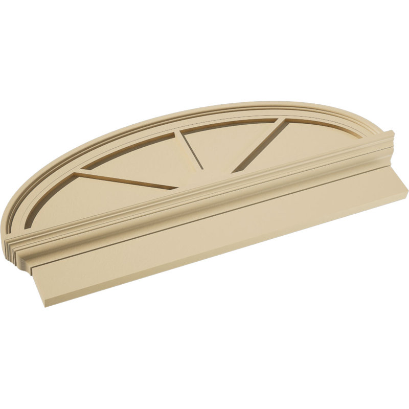 Fronton en uréthane Elliptical Signature, brun clair apprêté, 34 po x 15,375 po x 2,75 po, Combinaison, 3 rayons