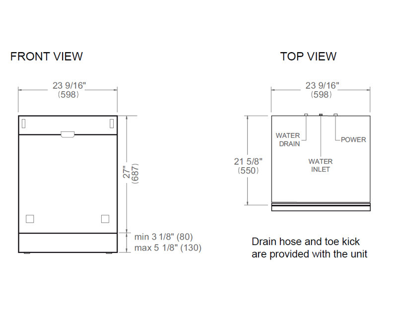 Bertazzoni 23.56'' W Built-In Dishwasher with Stainless Steel Tub