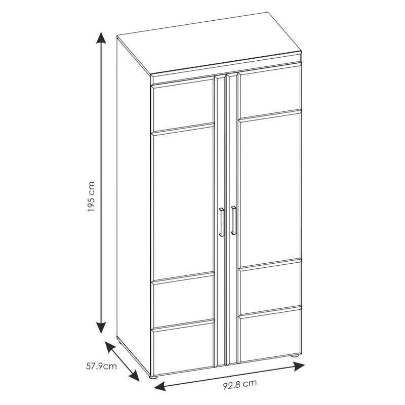 Arwen 2 Door Manufactured Wood Wardrobe