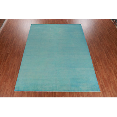 Tapis persan Gabbeh turquoise 9 x 12