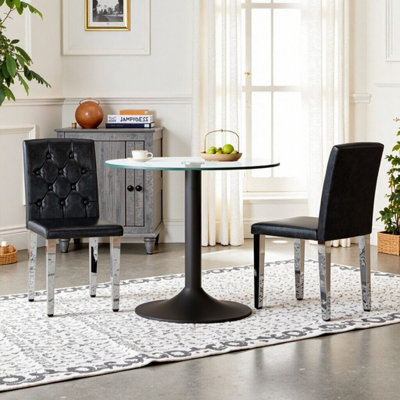 Ensemble de 2 chaises de salle à manger ergonomiques avec pieds en métal pour la maison et le commerce