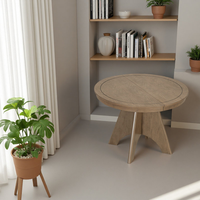Table de salle à manger extensible vintage pour 4-6, table de cuisine rustique de 42 à 58 pouces avec finition vieillie