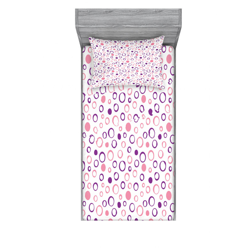 Microfiber Geometric Sheet Set, Twin Sheet Set with Fitted Sheet