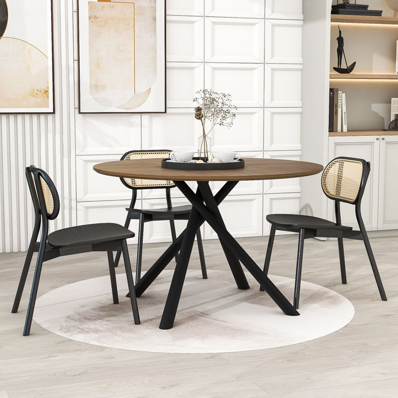 Geraro Round Dining Table with Cross Legs