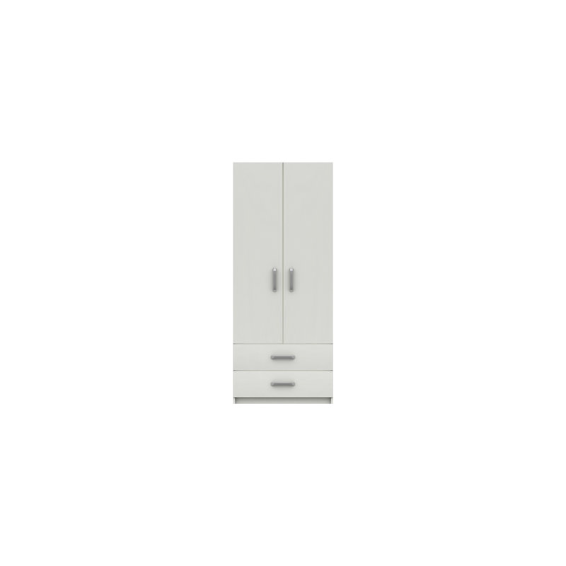 Narvaez 2 Door Manufactured Wood Wardrobe, White Gloss