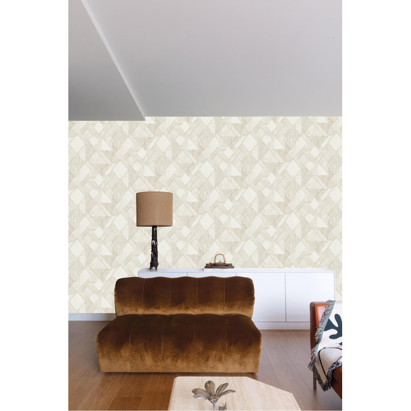 Rouleau de papier peint géométrique Antoinne, Blanc