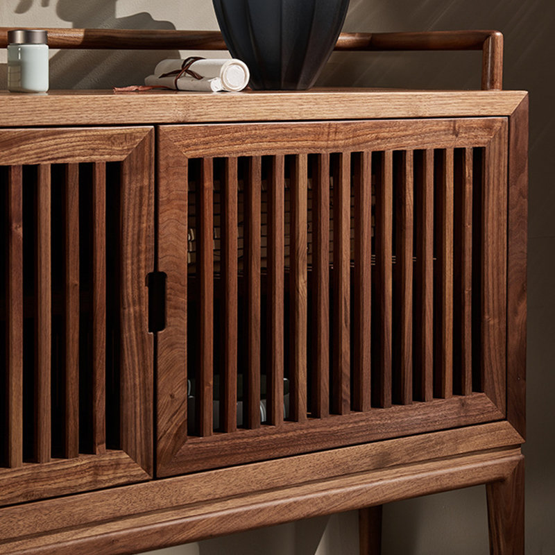 Floor To Ceiling Grille Door Accent Cabinet