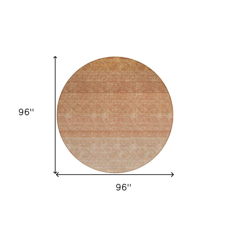 Tapis d'intérieur rond lavable dégradé 8 pi HomeRoots