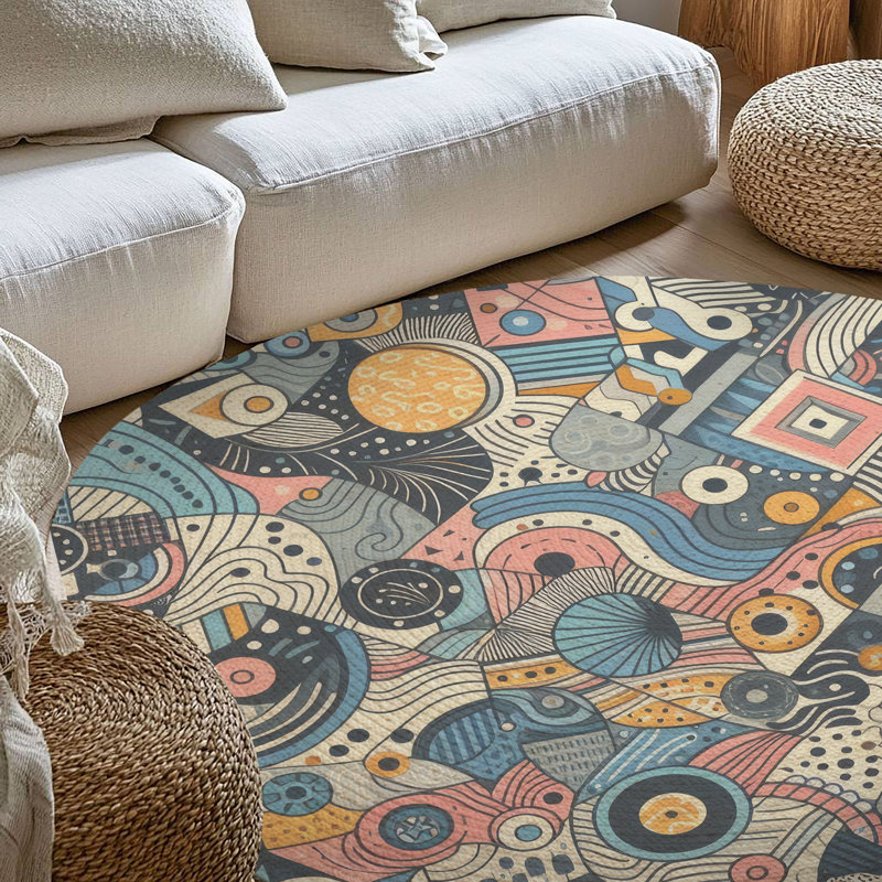 Tapis tressé Vibe Splash, Rond 5 pi