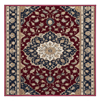 Machine Washable Persian Red Area Rug
