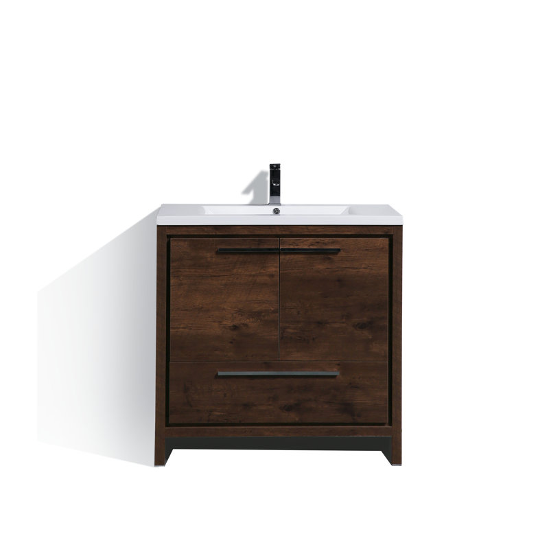 Base de meuble-lavabo simple 36 po seulement, Bois de rose