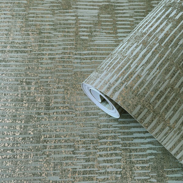 Elegance 10m x 53cm Glitter Wallpaper Roll, Green