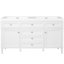 Meuble-lavabo double lavabo de 150 cm (59,1 po) avec lavabo en résine, 3 tiroirs et 2 portes, blanc