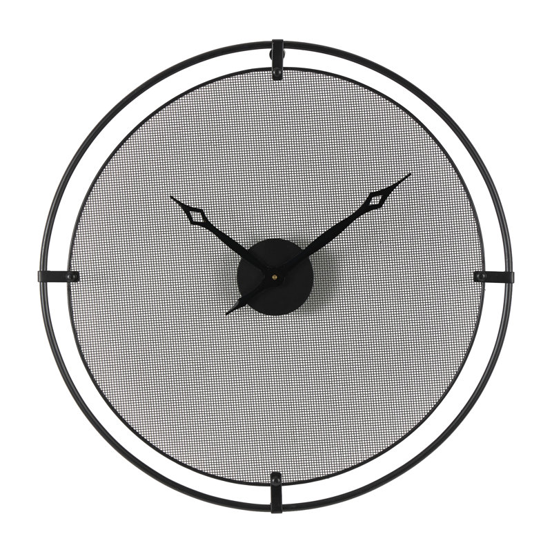 Horloge murale noire en métal Khiara