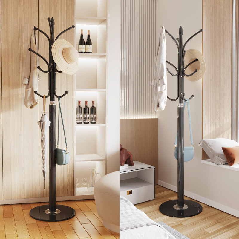 Metal Freestanding 12 - Hook Coat Rack
